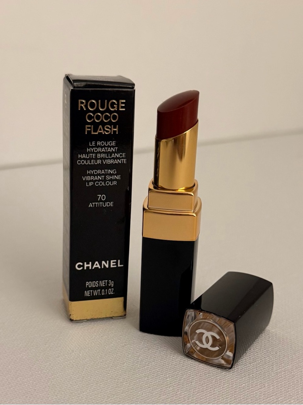 CHANEL Rouge Coco Flash Hydrating Lip Colour / Lipstick - 70 Attitude NIB